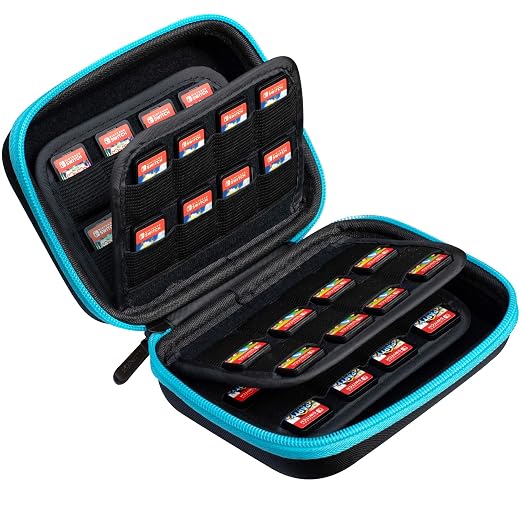 ButterFox 64 Switch Game Case for Nintendo Switch, Switch Game Card Storage Holder or SD Memory Card Case (64 Black/Blue) - Image 2