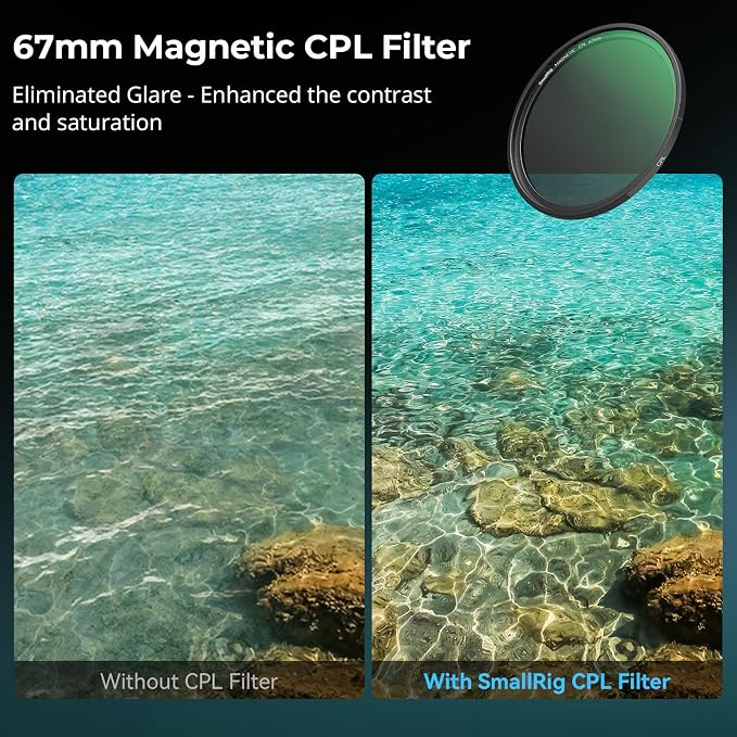 SmallRig 5-in-1 Magnetic 67mm Lens Filter Kit: VND + CPL + Black Mist 1/4 + Threaded Adapter Ring + Lens Cover + Storage Bag + Cleaning Cloth, Camera Filter Set for iPhone Lens - 4726 - Image 4