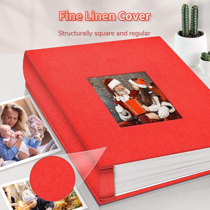 Artfeel Photo Album 4x6 with 1000 Pockets,Slip-in Picture Albums,Linen Cover Memory Book with Front Window,White Page Vertical Photo Book for Wedding,Family,Anniversare,Baby,Vacation - Image 6