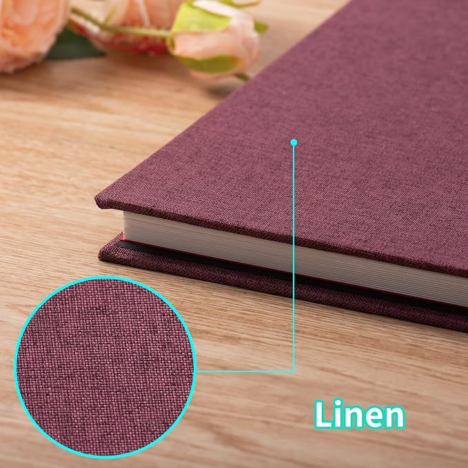 Photo Album Self Adhesive Scrapbook Album for 4×6 Pictures DIY Magnetic Linen Cover Album 15 Sheets/30 Blank Pages for Family Wedding, Birthday, Christmas, Anniversary (Purple) - Image 4