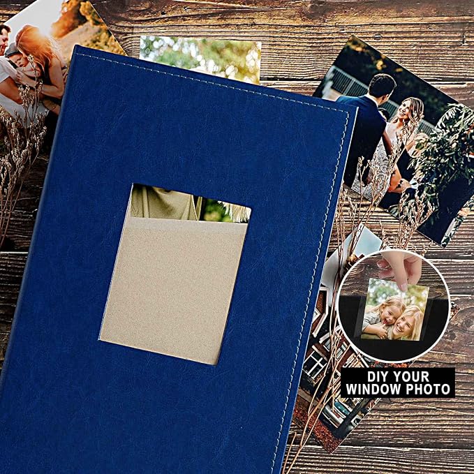 Ywlake Photo Album 4x6 300 Pockets, Leather Photo Albums Holds 300 Horizontal Only Pictures Blue - Image 3