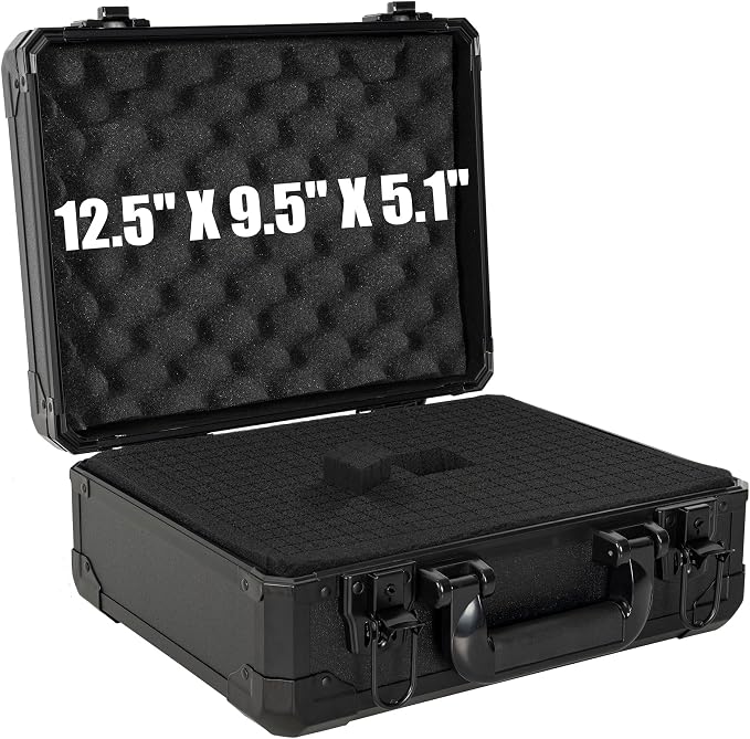 13 Inch Hard Carrying Storage Case | Ideal for Microphone & Camera Gear Transportation, DJ Mixer Case with Customizable Pre-Diced Foam, 13 X 10 X 5.5 Inch, Black by ITHWIU