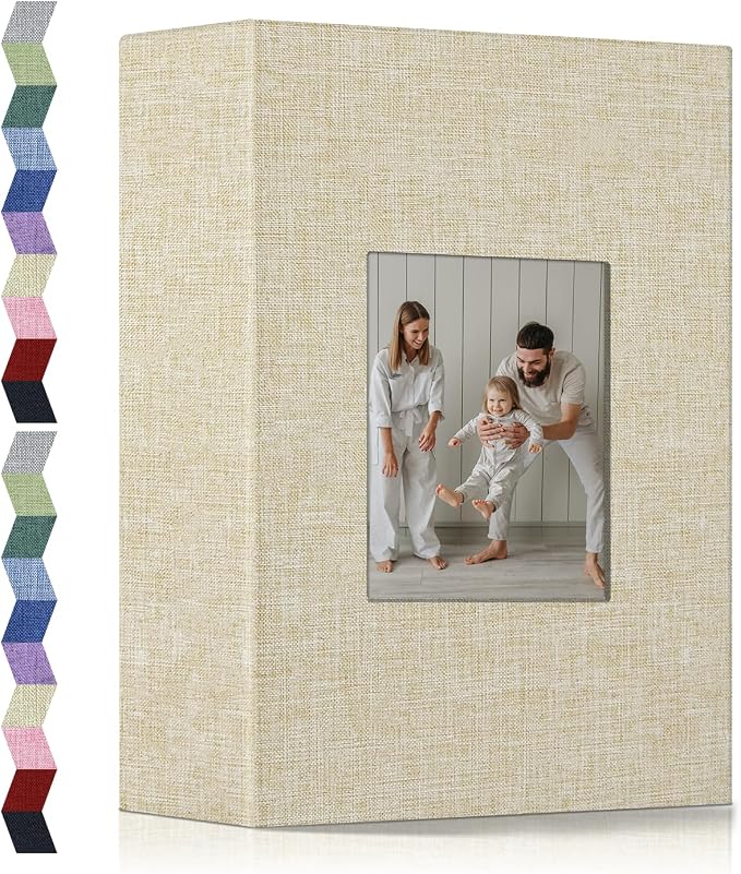 popotop Photo Album 4x6-200 Photos Photo Books with 200 Horizontal Pockets,Linen Cover Albums for Family Wedding Anniversary Baby Vacation Pictures by Popotop