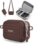 BAGSMART Digital Camera Case, Camera Bag with 2 Carrying Ways, Coffee Brown | Lightweight Camera Sling Bag for Canon Powershnot ELPH 180/190/Sony DSCW800/DSCW830, Waterproof & Protective by BAGSMART