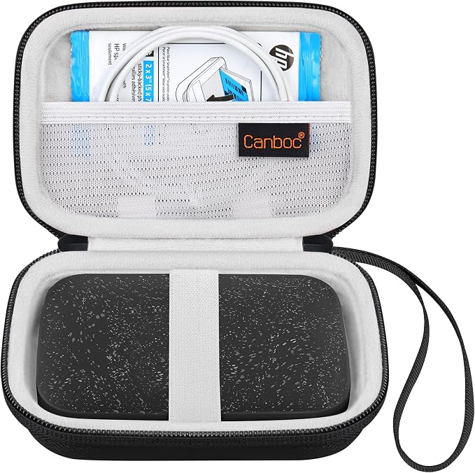 Canboc Carrying Case for HP Sprocket Portable 2x3 Instant Photo Printer | For Kodak Step Wireless Mobile Photo Printer, Mesh Bag fits Photo Paper Cable, Black by Canboc
