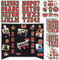 Glenmal Red White Green 14 Sheets Graduation Photo Display Board Sticker Class of 2026 Picture Display Stickers Accessories for 2026 Grad Party College Board Photo Frame Decor (12x10inch,8.3x8.3inch) by Glenmal