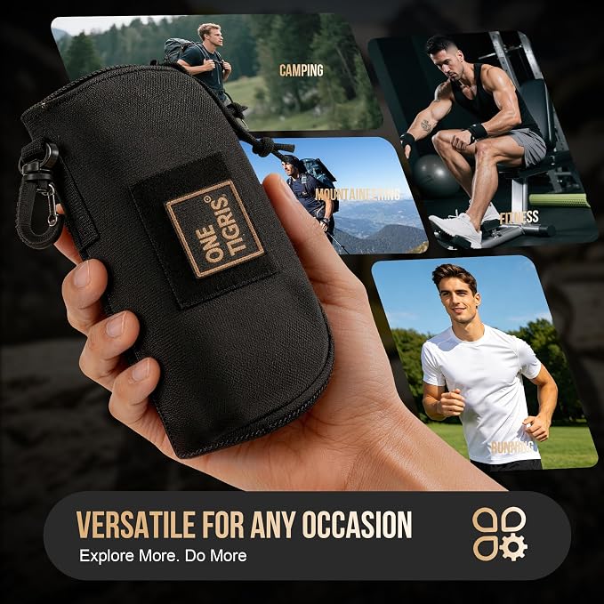 ONETIGRIS Hard Shell Sunglasses Case MOLLE Tactical Eyeglasses Pouch | Fits Most Regular Glasses, 1000D Nylon Glasses Case, Shockproof & Crush-Proof PP Liner, Inner Pocket, Two Way Zipper - Image 6
