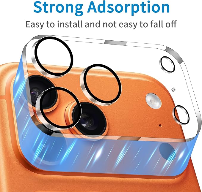 Dengduoduo 3 Pack Camera Lens Protector for iPhone 17 Pro, Tempered Glass, Ultra HD, 9H Hardness, Anti-Scratch, Case Friendly, Easy to Install [No Affect on Night Shots] - Image 4