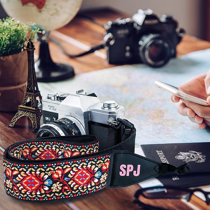 Art Tribute Camera Strap Personalized With Name - Shoulder, Crossbody & Neck Camera Strap for Photographers, Fits All Cameras, Canon Nikon Sony Fujifilm, Padded Strap W/Quick Release & Leather Ends - Image 9