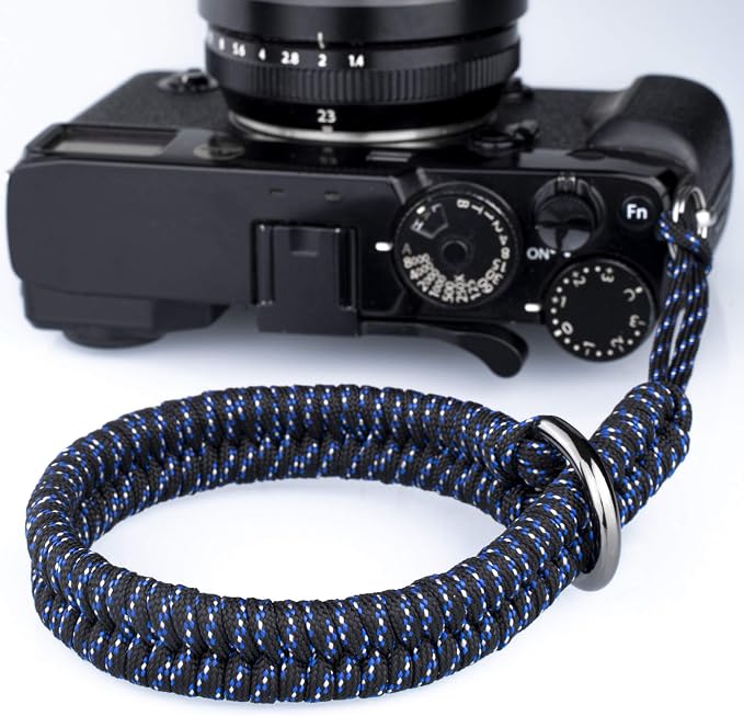 Camera Wrist Strap - DSLR Mirrorless Camera Quick Release Camera Hand Strap | with Safer Connector (Blue) by AQAREA