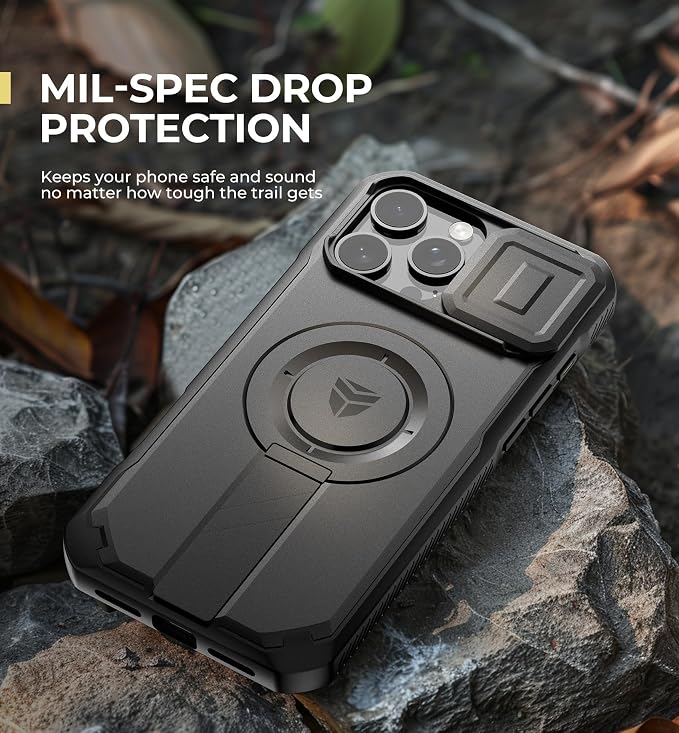 Dexnor for iPhone 16 Pro Max Case with Slide Camera Cover & Adjustable Kickstand, Magnetic Rugged Shockproof Bumper Cases Heavy-Duty Magnetic Protective Cover,Black - Image 6