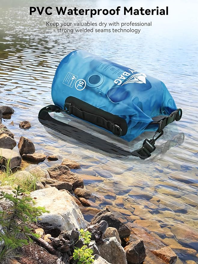 HEETA Dry Bag Waterproof Backpack with Phone Case 5L/10L/20L/30L/40L | Roll Top Lightweight Dry Storage Bag for Women Men, Travel Boating Kayaking Paddle Board Camping Beach Essentials Accessories - Image 3