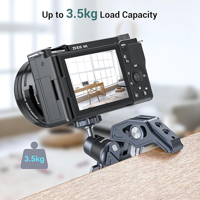 SMALLRIG Camera Mount Clamp, Gopro Motorcycle and Bike Handlebar Mount Kit, Super Clamp for DSLR, Action Camera, Gopro, Insta360, LED Light, Monitor, Max Load 3.5KG - Image 5