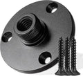 KB48 Podium Microphone Flange Mount with Pad, 5/8-27 Male, 3/8-16 Female | Gooseneck Boom Arms Mic Stand Base for Lecterns, Desks, Table, 2 in Metal Plate with 3 Screws Included by Angksorm