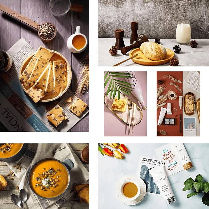 Product Photography Backdrops with Stand 39x27inch 26 Patterns Small Background Paper for Food - Image 8