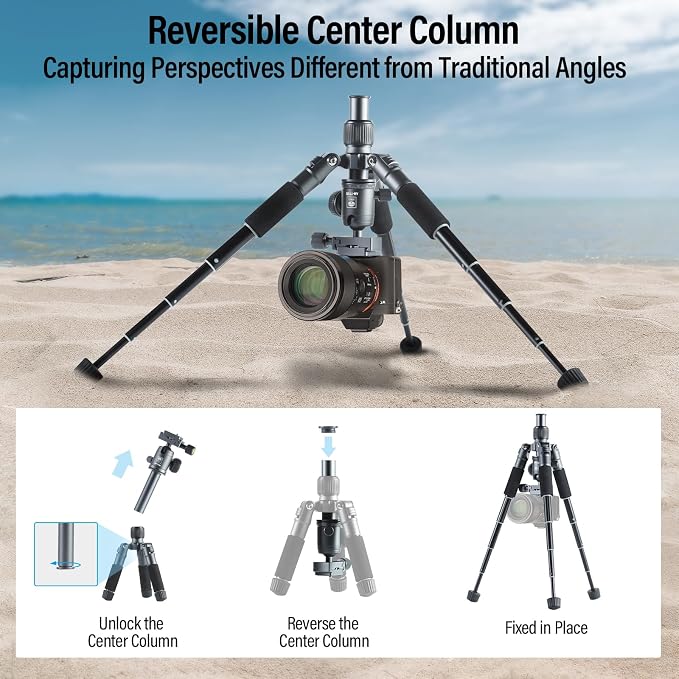 SIRUI AM-TT50 Aluminum Mini Tabletop Tripod, 360° Ball Head, 20" | 17.6LB Load, Phone Holder Included, DSLR, Mirrorless Camera, Smartphone, Portable, Desktop, Travel, Vlogging - Image 6