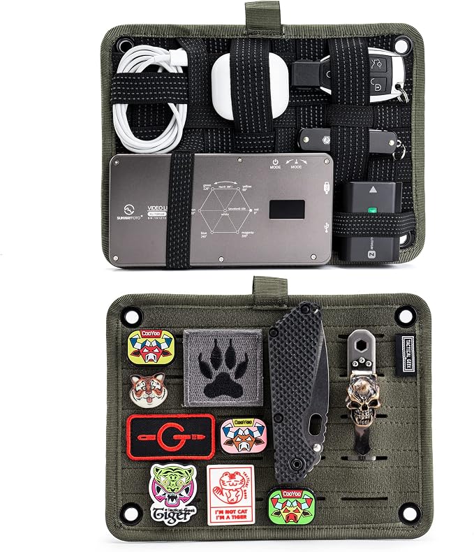 TACTICAL_GEEK EDC Organizer Board, Anti-Slip Elastic Woven Board, Utility Bag Insert Panel for Small Gear, Backpack Accessories (TCM-Green) - Image 5