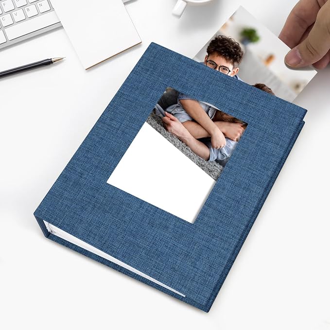 Vienrose Small Photo Album 4x6 Slip-in Picture Album 50 Pages Holds 100 Photos, Portable Photo Book 4x6 for Wedding Family Baby Travel Blue | Portable Design Photo Book, Memory Book, Wedding Family Baby Travel, Easy To Carry - Image 4