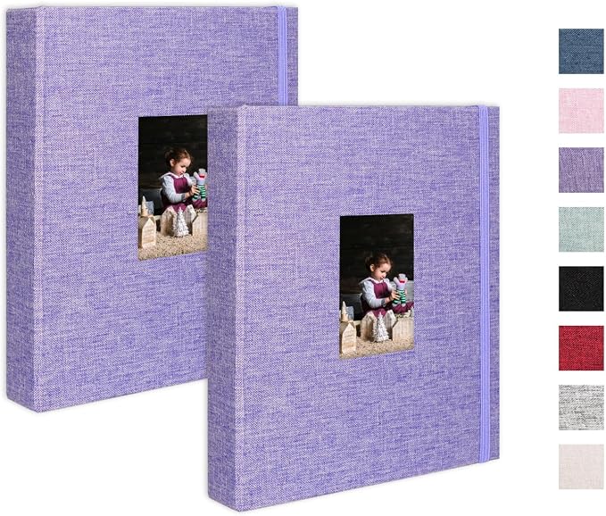Mini Photo Album (2-Pack) for 2x3" Instax Mini & Polaroid Photos – Each Linen Album Holds 208 Photos by CHERRICH