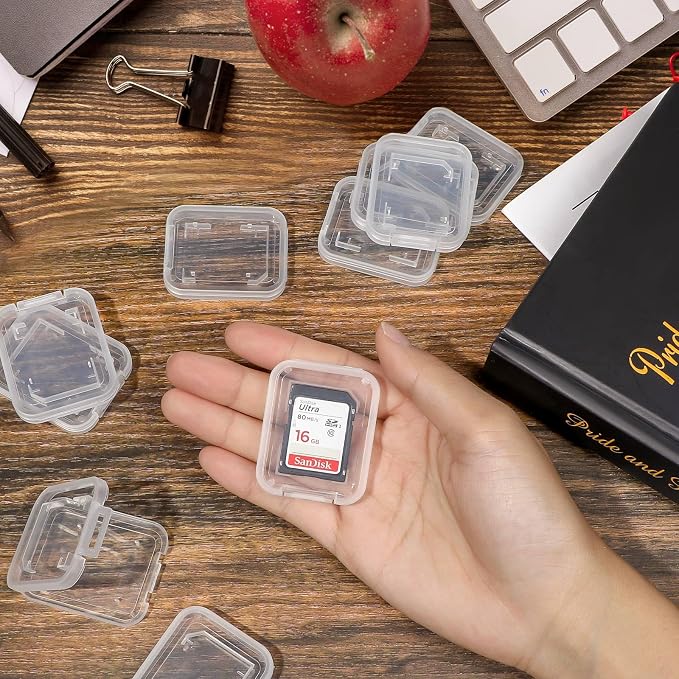 15Pcs SD/SDHC Memory Card Case Holder, Standard SD Plastic Storage Boxes, Clear Compact - Image 5