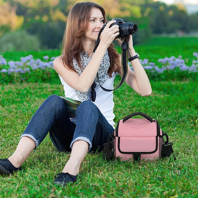 Camera Carrying Case, Camera Storage Bags Anti-Shock Crossbody Camera Case | Digital Camera Case with Rain Cover Compatible for Canon, Nikon, Sony, Fuji DSLR/SLR/Mirrorless Cameras, Lens and Accessories - Image 7