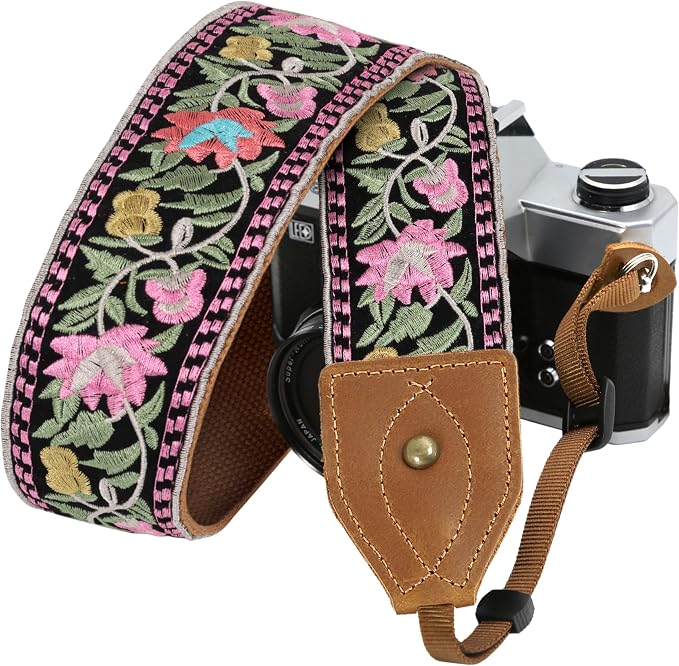 Padwa Lifestyle 2" Wide Classic Crazy Horse Art Cowhide Head Cotton Camera Straps for Photographers by PadwaLifestyleCameraStrap