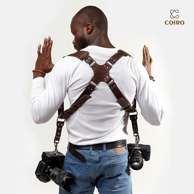 Dual Camera Harness Leather Camera Strap DSLR/SLR, All-Day Comfort - Image 6