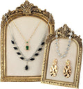 2pcs Gold Resin Jewelry Display Stand,Vintage Jewelry Holder Photo Frame Earring Holder,Velvet Necklace Tray Resin Jewelry Photography Props or Jewelry and Collectibles by Unknown