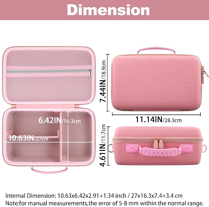 khanka Camera Case for Canon EOS Rebel R6 V/T7/T100/T6/R50/R100/R5/R7/R8/R6 Mark II/SL3 DSLR Camera,Travel Protective Carrying Case for Canon EOS Rebel Camera and 18-55mm/18-45mm Lens(Pink Case Only) - Image 5