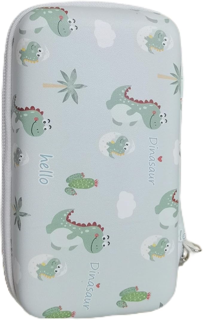 Kids Film Camera Case, Travel Storage Bag for Girls Boys | for ESOXOFFORE for Dylanto for Anchioo for WEEFUN for GKTZ for Amzelas for Mafiti, Mesh Pocket, Wrist Strap, Green Dinosaur by Grapsa