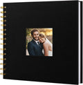 8"x8" Scrapbook Photo Album Linen Cover 20 Sheets 40 Pages White Paper | Black Hardcover Kraft White Pages Memory Book, for Travel Wedding Guest Book Christmas Baby Shower Fits 4x6 & Instant Photos by Hiwhy