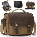 RAINSMORE Camera Bag, Vintage Canvas Camera Sling Bag Crossbody Camera Case | Water-resistant DSLR SLR Mirrorless Camera Bag for Photographer with Rain Cover & Tripod Holder for Sony Canon Nikon Fujifilm by RAINSMORE