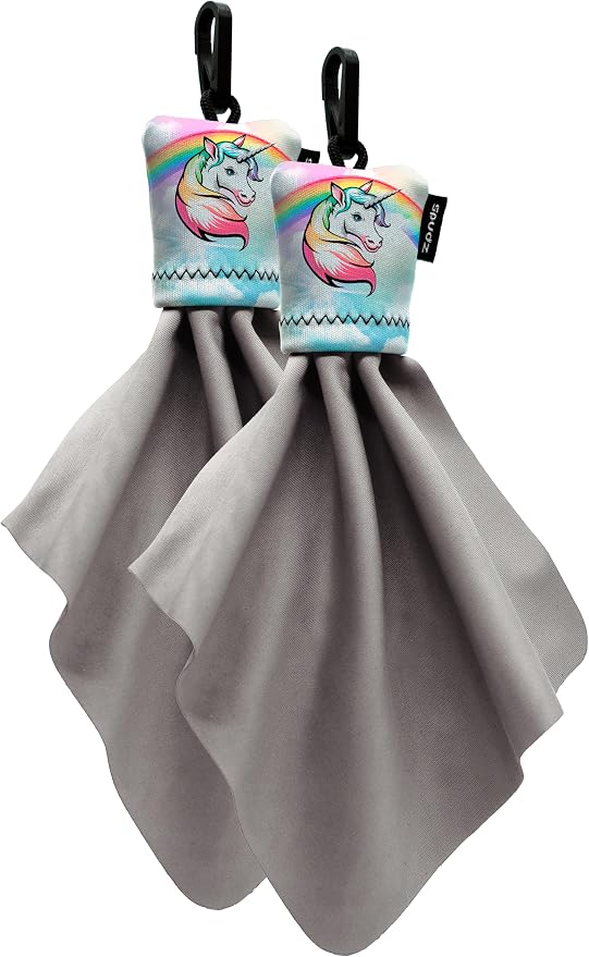 SPUDZ Classic Microfiber Lens Cleaner – Clip-On Pouch, Washable – for Binoculars, Scopes, Glasses, Screens | Classic | Pastel Unicorn, 6 x 6 Inch (2-Pack) by SPUDZ