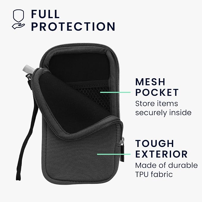 kwmobile Universal Phone Pouch Size L - 6.5" - Neoprene Smartphone Pouch with Zip - Water-Repellent Mobile Phone Case - Sleeve in Grey - Image 3