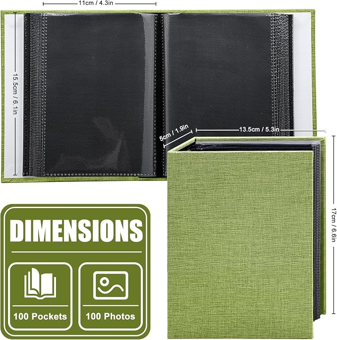 Photo Album 4x6 100 Pockets for Wedding Gifts,Linen Hardcover Picture Albums for Family Anniversary Baby Vacation Pictures - Image 3