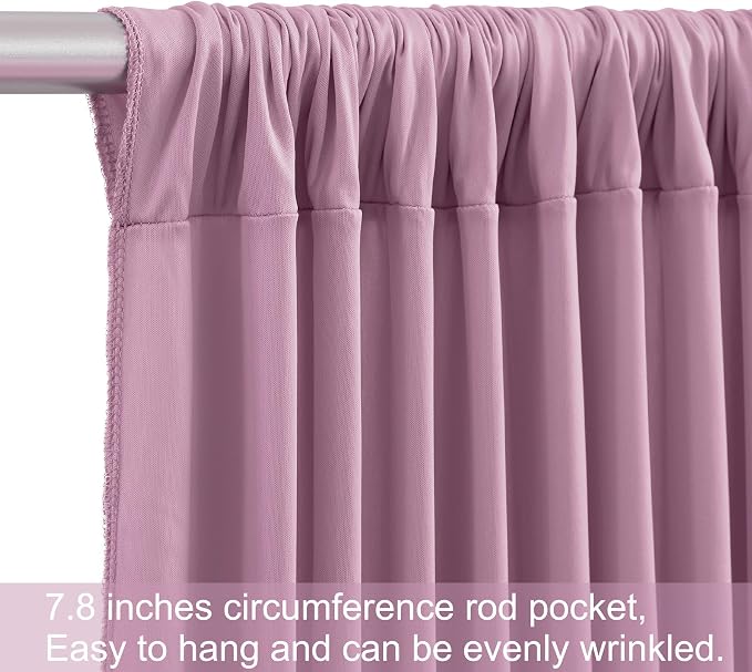 8 Panels Dusty Pink Backdrop Curtains for Wedding Party Wrinkle Free Backdrops Curtain Drapes Fabric Decorations Photo Back Drop Cloth for Baby Shower Photography Stage Reception 40ft(W) x 12ft(H) - Image 7