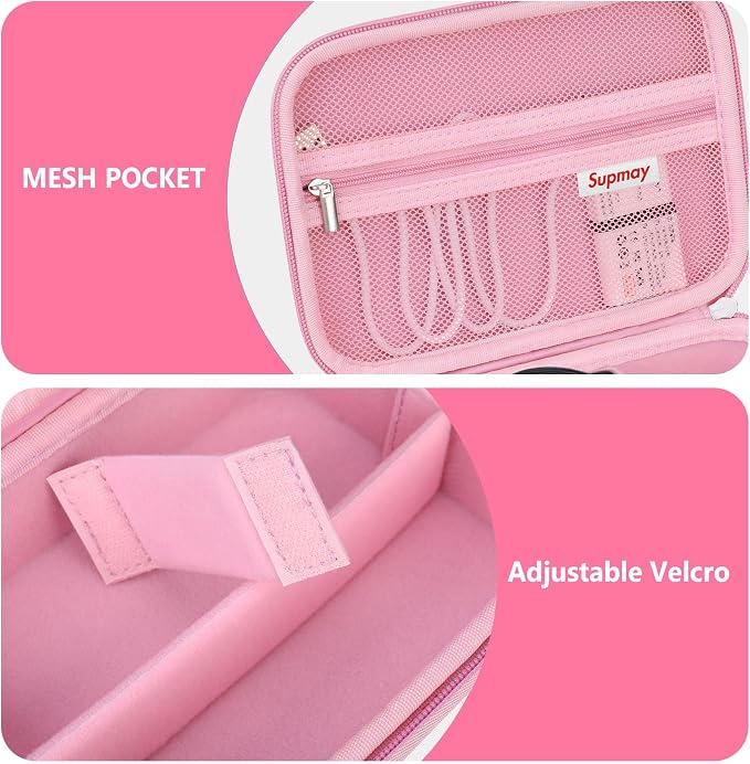Hard Travel Case for Sony ZV-1F / ZV-1 / ZV-1 II Digital Camera, Protective Cases Bag Fits Vlogger Accessory Kit Tripod, Microphone, LED Video Light, Extra Zipper Pocket fit Battery Pack, Pink - Image 5