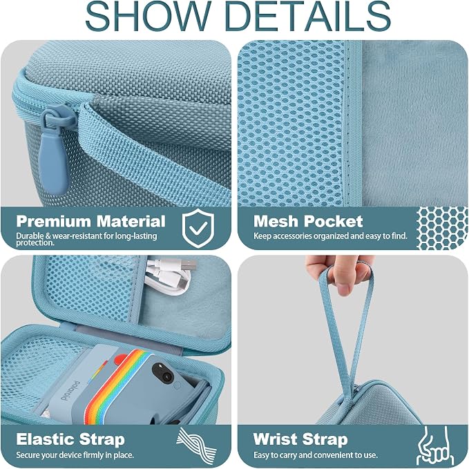 khanka Case for Polaroid Go Gen 3 Mini Instant Camera(9195/6653),Blue | Fits for Polaroid Go Generation 2,Accessory Storage Pocket, Travel-Ready Portable Storage,Case Only - Image 4