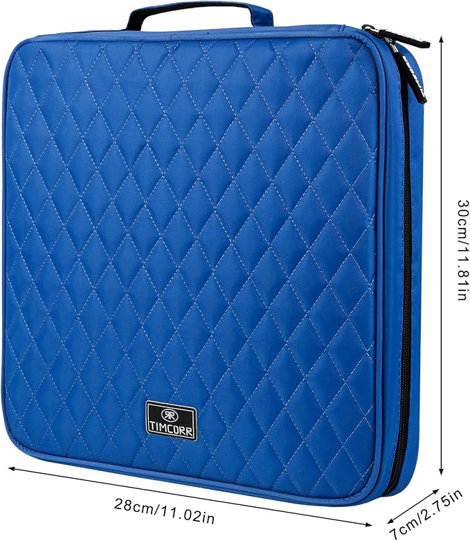 CD Case DVD Holder Storage: 160 Capacity DVD Cases Organizer Portable Wallet Storage - CD Plastic Protective Carrying Binder for Home Travel (Blue) - Image 4