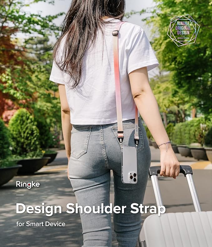 Ringke Phone Lanyard for iPhone 17 Pro Max and Most Smartphones [One-Touch Buckle] Shoulder Strap Adjustable Sturdy Universal Phone Crossbody Neck Lanyard for Travel Essentials - Aloha Sunset - Image 2