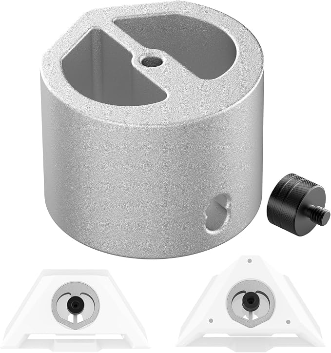 Starlink Mini Tripod Adapter Fits 2026-2024 Mini Pipe Mount, CNC Aluminum | 1/4''-20 & 3/8"-16 Thread, Starlink Mini Accessories for Quick Release Plates, Tripods, Clamps,Ram and Ball Mounts,Silver by CablesandAdapters