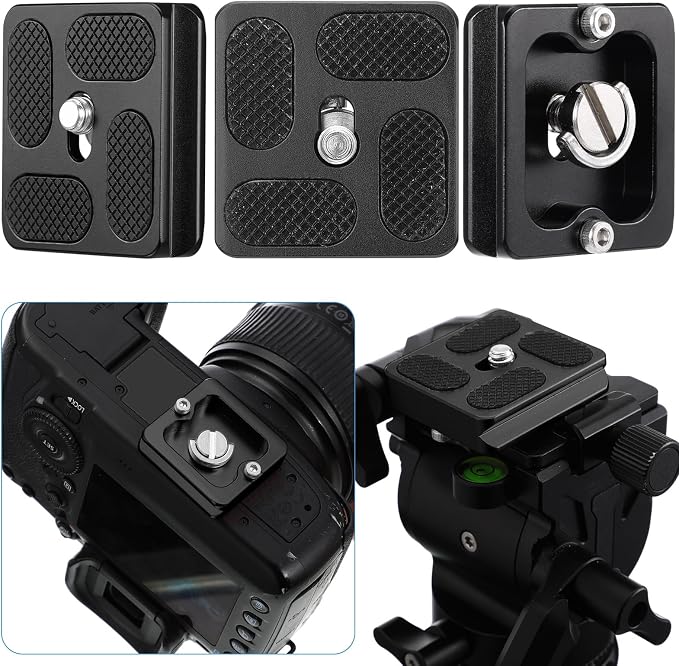 Frienda Quick Release Plate Tripod 1/4-20 DSLR,Pu40,Black | Tripod Mount Plate, Camera Tripod Mount for DSLR Camera Tripod Ball Head , Metal, 1.9 x 1.5 x 0.4 Inch - Image 4