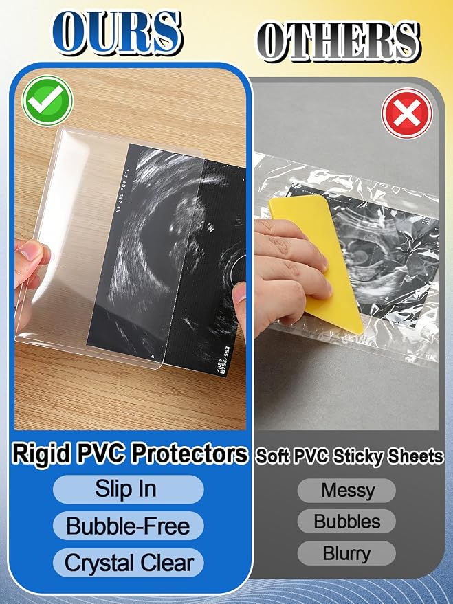 Easy-Slide Photocard Sleeves Photo Protector for 4x6in Ultrasound Pictures | Keep Baby Sonogram Picture/Special Memories Safe, Pregnancy Journal Must Haves, Pregnancy Gifts for Expecting Mom, 20 Pack - Image 2