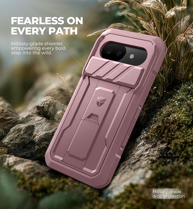 Dexnor for Google Pixel 10a Case with Slide Camera Cover & 2 Front Frames & Built-in Screen Protector & Kickstand,Full-Body Shockproof Protective Cover Heavy-Duty Rugged Bumper Cases,Peony Pink(2026) - Image 6
