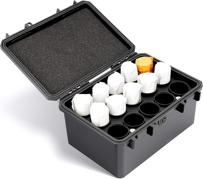 JJC Heavy Duty 120 Film Case Holder for 15 Rolls of 120-Medium Format Films | Light-sealed, IP67 Waterproof & Shock-Resistant, PP Plastic Exterior with Snap Closure, Custom Film Slots (Film not Included) by JJC