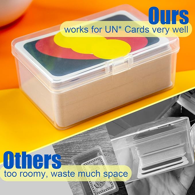 JINUPHION 4 Pcs Playing Card Case, Works for 112 Standard UN* Cards And Other Same Or Smaller Size Very Well, Plastic Clear Card Deck Box Storage,4 1/2" ×3 1/4" ×1 1/8" (NO Cards) - Image 5