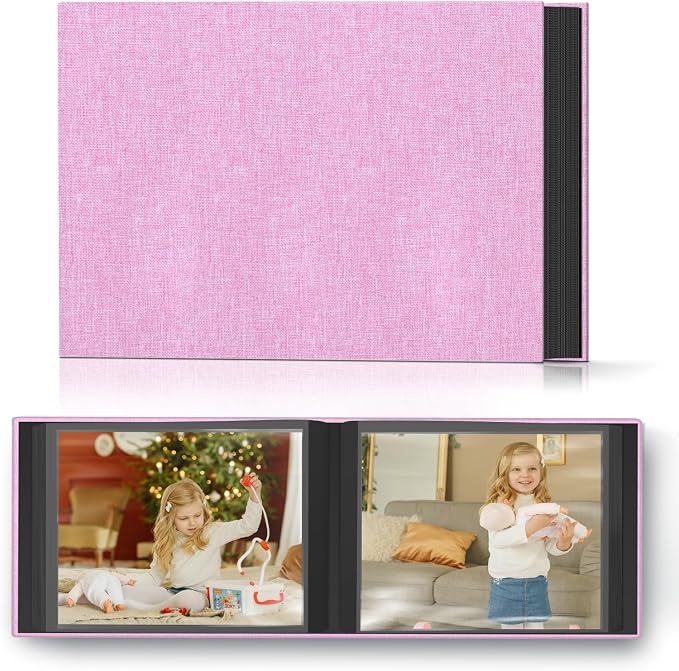 Popotop Photo Album 4x6 48 Pockets for Wedding Gifts,Linen Hardcover Picture Albums for Family Anniversary Baby Vacation Pictures by Popotop