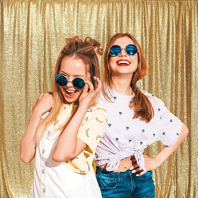 Poise3EHome Gold Sequin Backdrop, 20Ft x 10Ft Glitter Photography Background Curtains for Party Baby Shower Wedding Birthday Christmas Thanksgiving Halloween Decoration - Image 3
