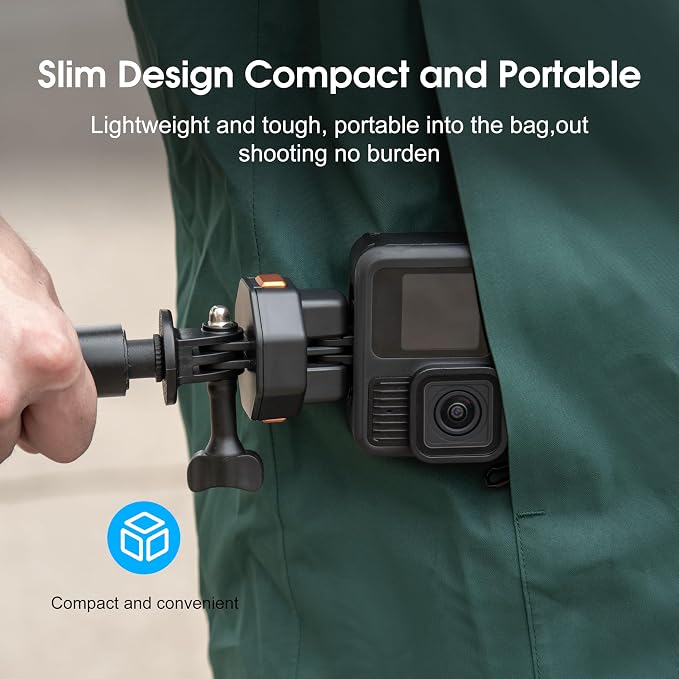 Quick Release Plate Mount for DJI Osmo Action 6 5 4 Accessories | For Gopro Hero 13 12 11 10 9 8 lit hero 4K Claw Tripod QR Adapter for Gopro Public Head Monopod/Slider Black - Image 6
