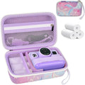 Kids Instant Print Camera Case & 3 Rolls for DYLANTO for ESOXOFFORE | Portable Digital Camera Case for ETIKEZ for YTETCN for DUDUDRAGON with Pocket for Accessories (Box Only)-Purple Fish by Grapsa